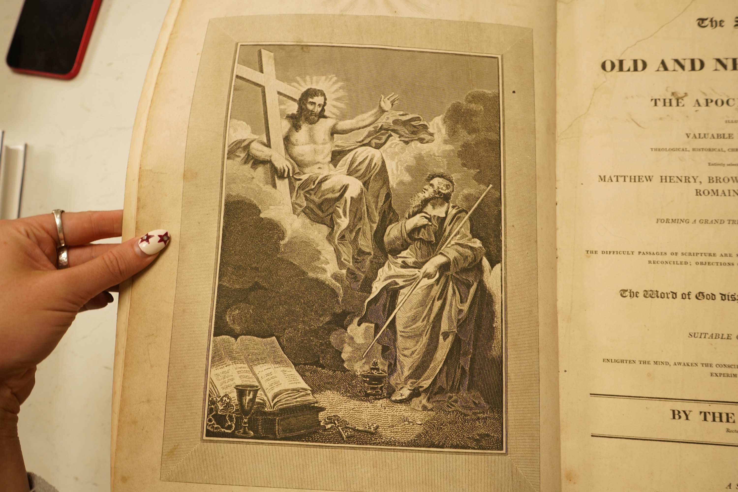 [Bible] The Evangelical Family Bible ... with the Apocrypha at large, illustrated and explained with valuable notes and annotations ... (edited) by the Rev. Joseph Knight ... 2 vols. general printed title, pictorial engr